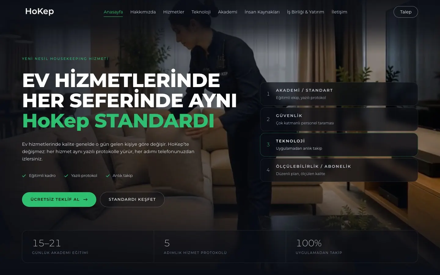HoKep web sitesinin ana sayfası