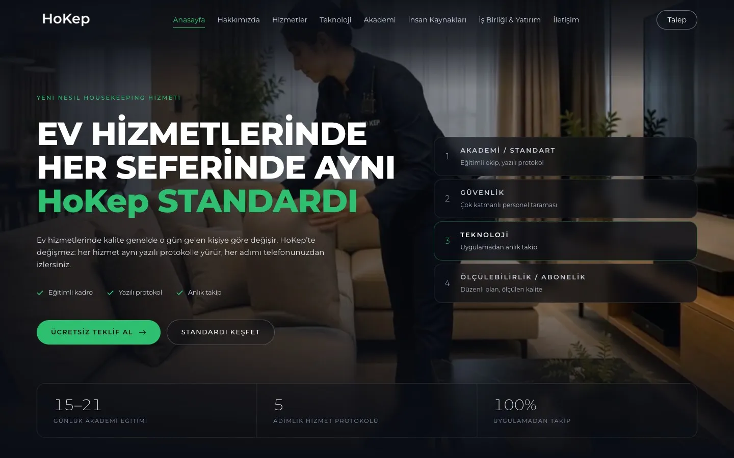 HoKep web sitesinin ana sayfası