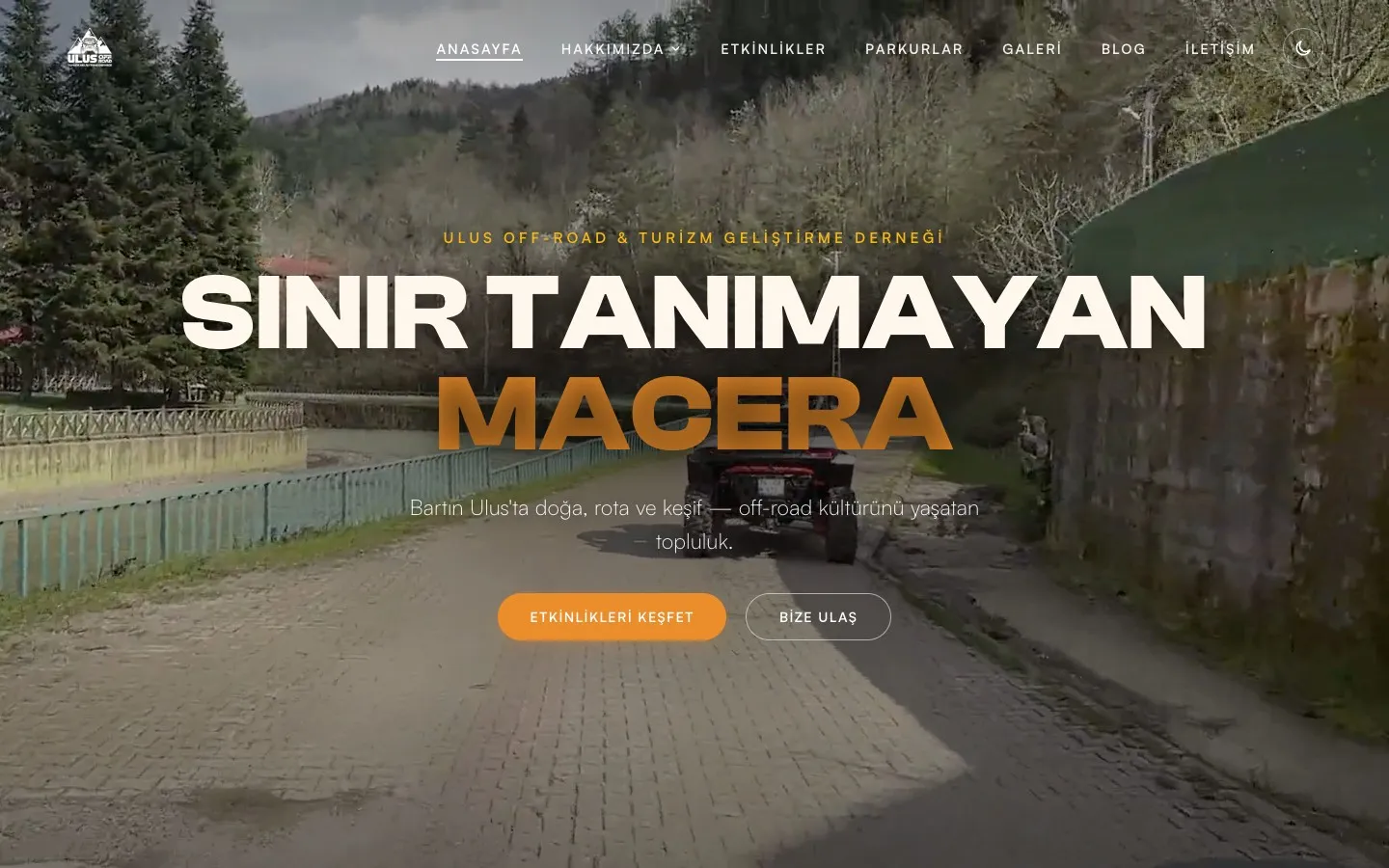 Ulus Off-Road ve Turizm Geliştirme Derneği web sitesinin ana sayfası