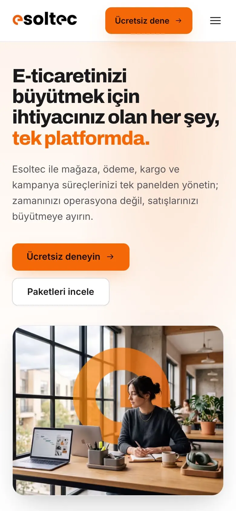 Esoltec mobil görünümü